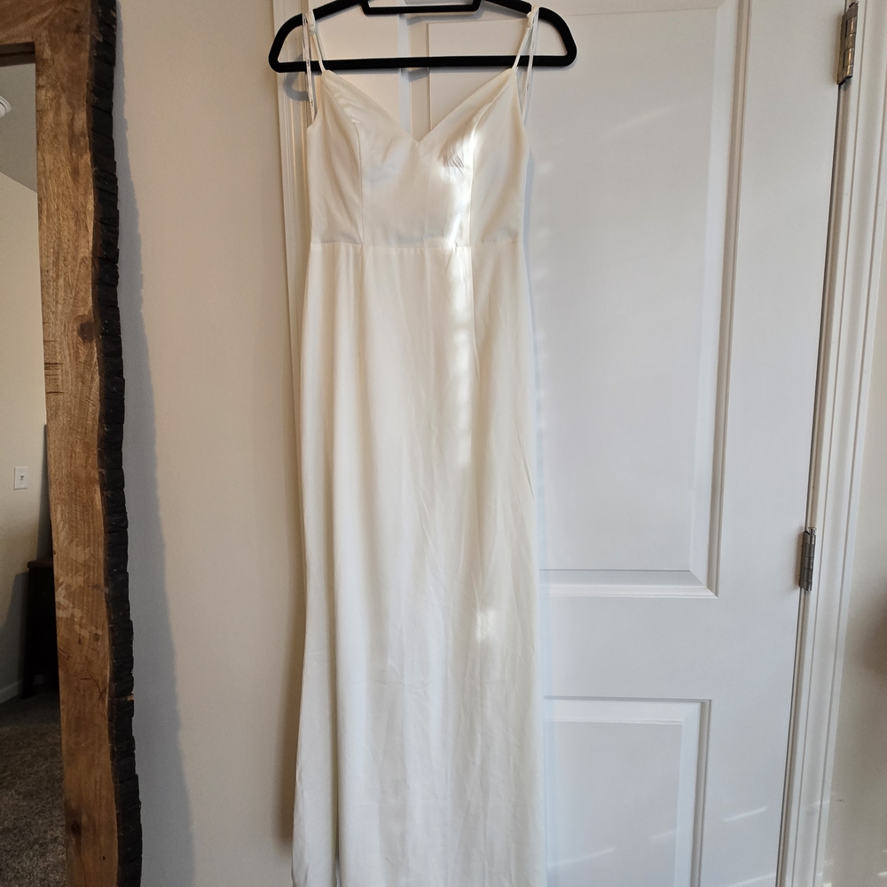 Lulu's White Maxi Dress with Spaghetti Straps